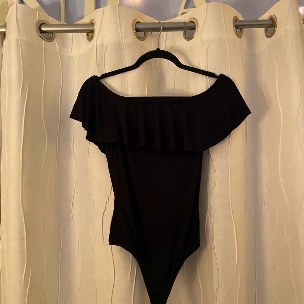 Express Over the Shoulder Ribbed Bodysuit